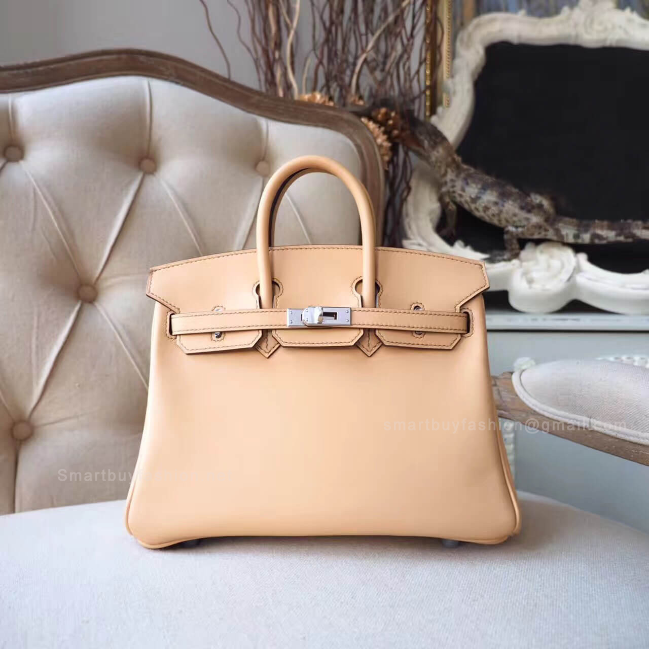 Hermes Birkin 25 Bag in ck24 Tabac Camel Swift PHW